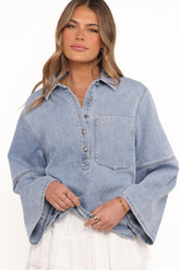 Celestia Denim Top - Light Wash